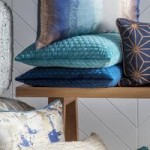 Gallery Direct Honeycomb Quilted Cushion Ink (Blue)