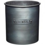 Industrial Kitchen Metal Utensil Holder Silver