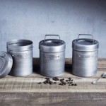 Industrial Kitchen Tea Coffee and Sugar Canisters Silver