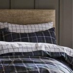 Catherine Lansfield Brushed Tartan Check Navy Pair of Pillowcases Red