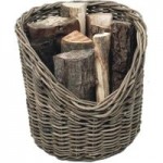 40cm Round Wicker Log Basket Natural