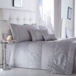 Portfolio Home Shimmer Silver Duvet Cover and Pillowcase Set Grey