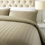 Xquisite Home Mocha Satin Stripe 800 Thread Count Cotton Duvet Cover and Pillowcase Set Brown