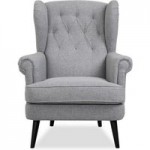 Monroe Wingback Chair Light Grey