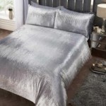 Rapport Home Tiffany Silver Duvet Cover and Pillowcase Set Silver