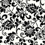 Fablon Black and White Damask Sticky Back Plastic Black and White