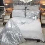 By Caprice Angel Wings White Sequin Duvet Cover White