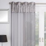 Empire Silver Eyelet Voile Curtains Silver