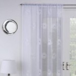 Nova Cream Slot Top Single Voile Curtain White