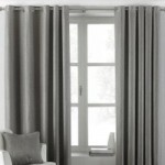 Atlantic Grey Eyelet Curtains Grey