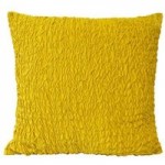 Rouched Velvet Cushion Yellow