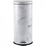 Marble Effect 30 Litre Pedal Bin Black and White