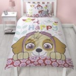 Paw Patrol Bright Single Duvet Cover and Pillowcase Set Pink