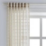 Molly Stripe Ivory Hidden Tab Single Curtain Panel Ivory