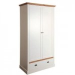 Sandringham White 2 Door Single Wardrobe White