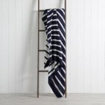 Acton Stripe Navy Knit Throw Navy