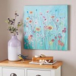 Bright Field of Flowers Canvas Multicoloured