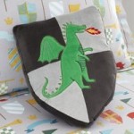 Knights and Dragons 2D Shield Cushion MultiColoured