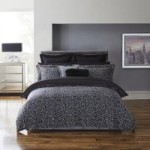 5A Fifth Avenue Harlow Black Sequin Effect Duvet Cover and Pillowcase Set Black