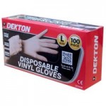 Dekton 100 Piece Large Disposable Vinyl Gloves Natural