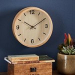 Small Wooden Effect Clock Light Wood