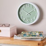 Sage 3D Numbers Clock White and Green