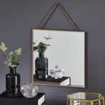 Gold Square Hanging Mirror Gold