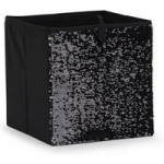 Foldable Black Sequin Storage Box Black