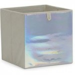 Foldable Iridescent Storage Box Silver