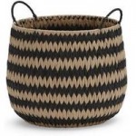 Monochrome Paper Storage Basket Beige and Black