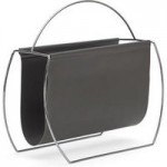 Faux Leather Grey Magazine Rack Grey