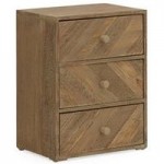 3 Drawer Chevron Accessory Storage Tower Natural