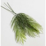 Set of 3 Artificial Green Palm Leaves Green