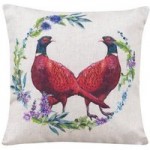 Highland Pheasants Cushion Natural
