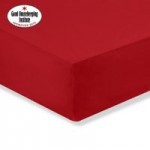 Non Iron Plain Dye 28cm Red Fitted Sheet Red
