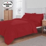 Non Iron Plain Dye Red Duvet Cover Red