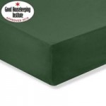 Non Iron Plain Dye 28cm Hunter Green Fitted Sheet Green