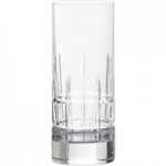 Set of 2 Crystal Cut Glass 400ml Highball Glasses Clear