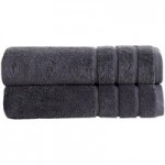Pack of 2 Grey Bath Towels Grey
