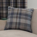 Perth Navy Check Cushion Navy