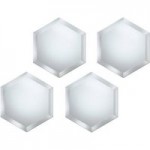 Pack of 4 Hexagonal Mirrors Clear