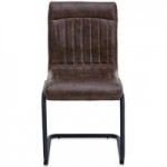 Felix PU Leather Pair of Dining Chairs Brown