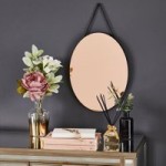 Oval Hanging Copper Mirror Copper