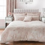 Rosalind Blush Pink Jacquard Duvet Cover and Pillowcase Set Pink