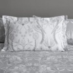 Havisham Grey Floral Reversible Oxford Pillowcase Grey