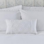 Antique Lace White Embellished Cushion White