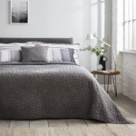 Pebble Charcoal Grey Bedspread Charcoal