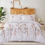 Florence White Floral Embroidered Duvet Cover and Pillowcase Set White