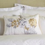 Hydrangea Floral Ochre Cushion Ochre