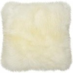Ivory Sheepskin Cushion Cream